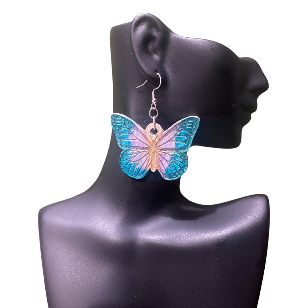 Butterfly Light Weight Hand Painted Earrings